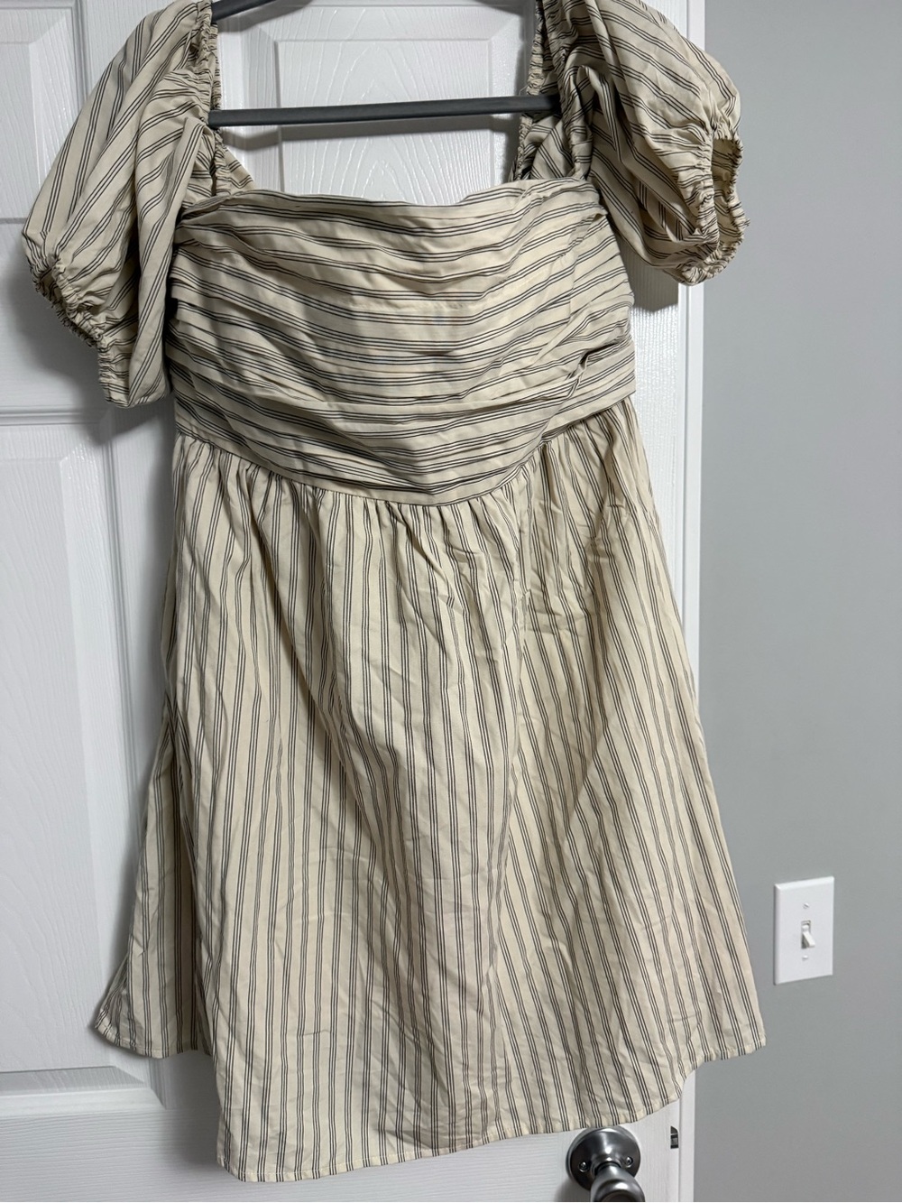 Abercrombie & Fitch Cream Skort Dress with Black Stripes